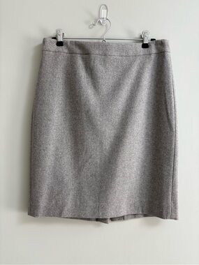 J. Crew Gray Wool-Blend Pencil Skirt